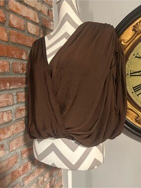 Free People • Silky Draped Open-Back Blouse